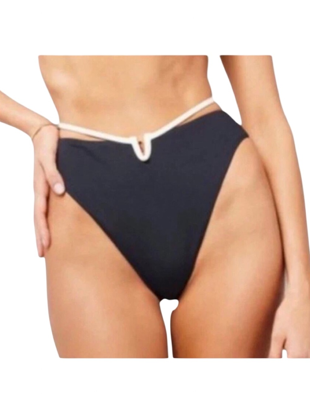 L*Space Joy Bitsy Black High Leg Wrap Bikini Swim Bottom NWT Size S